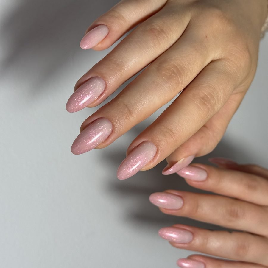 Nude almond manicure with gel polish — AM NAIL Kyiv