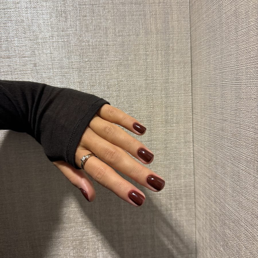 Deep cherry gel polish manicure — AM NAIL Kyiv