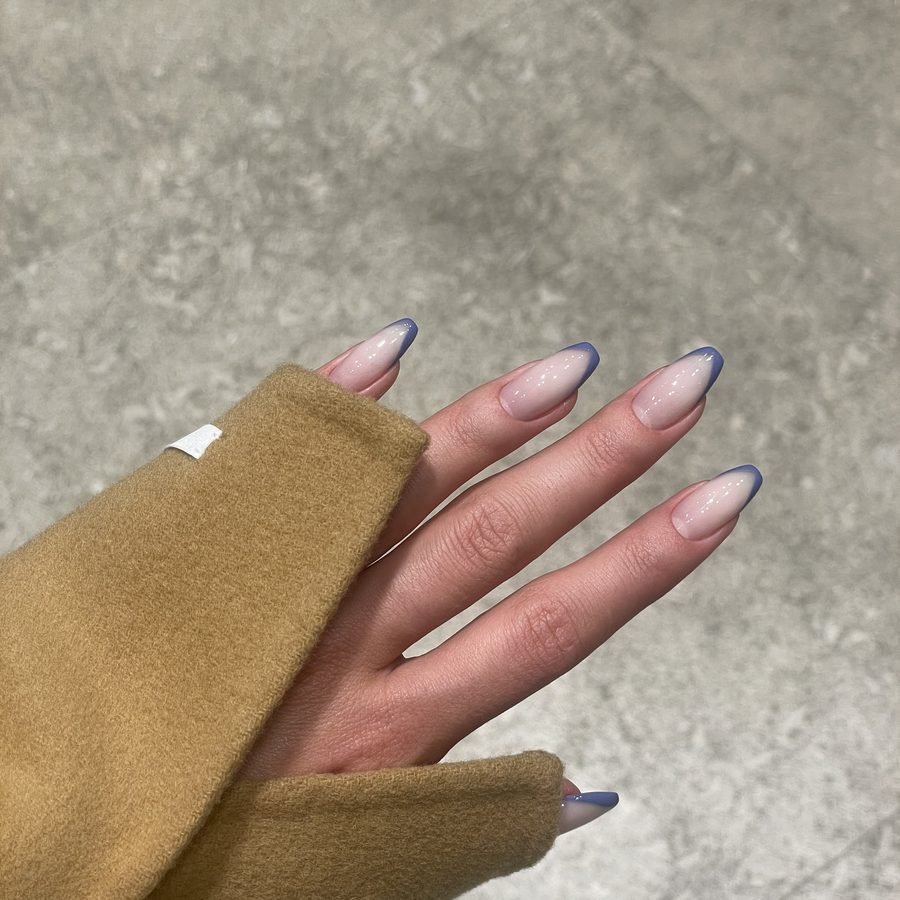 Advanced extensions with thin french tips — nail architecture, AM NAIL Kyiv